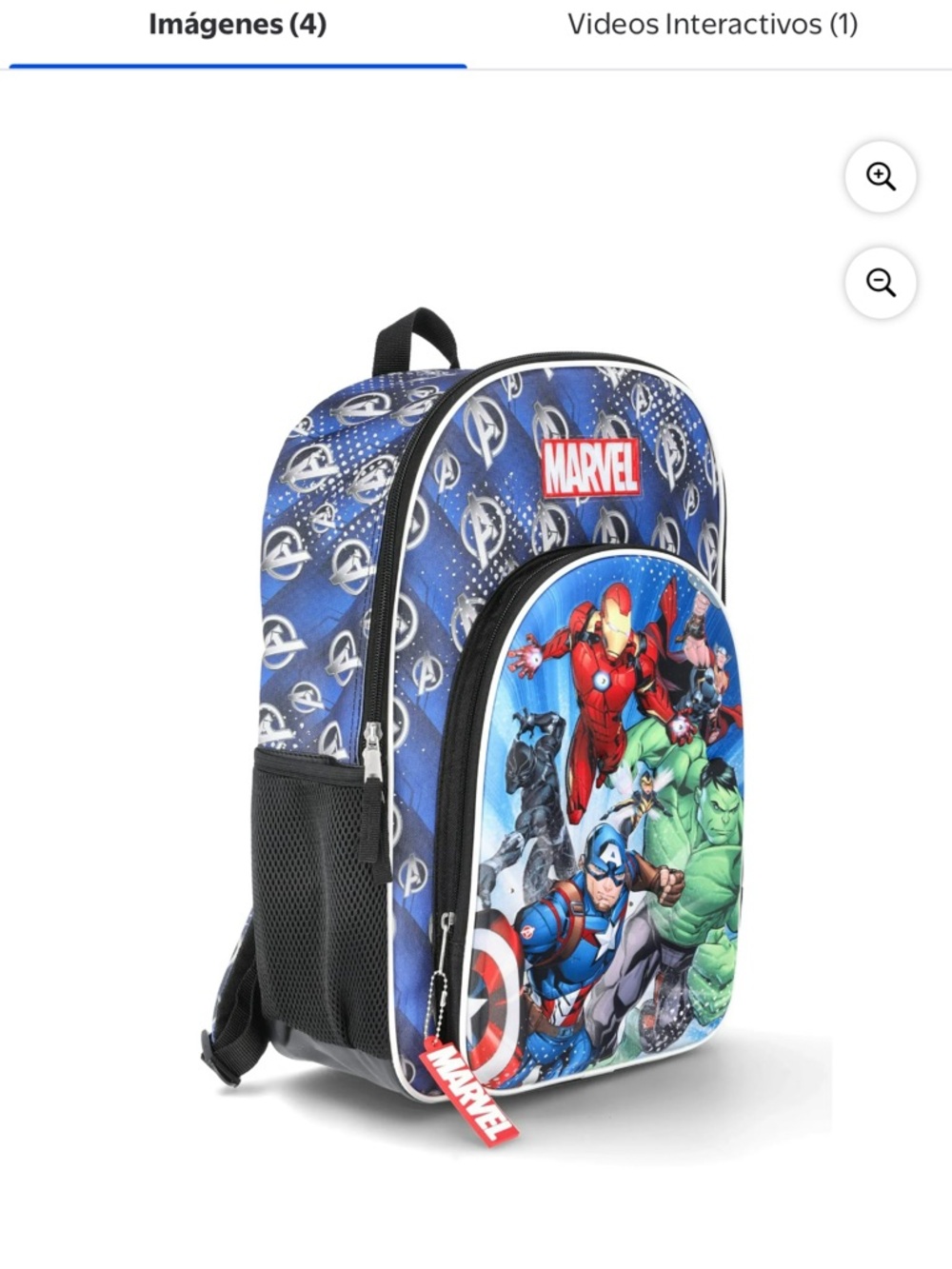 Marvel Blue Kids Backpack with Multi-Color Superheroes have light